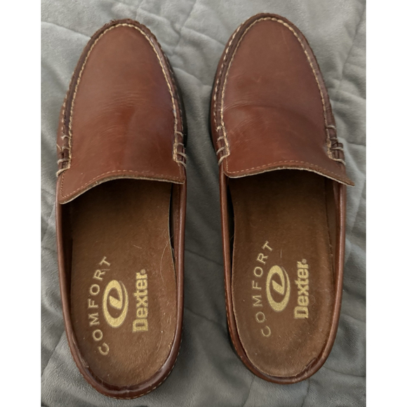 Dexter Comfort Moccasin Slip-on Loafers Brown Leather Mules Women's 6M NEW USA - Picture 2 of 6